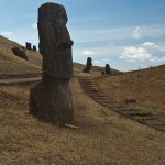 Moai Trail Rano Raraku with Dog