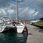 Day motor to Raiatea, At the fuel dock.